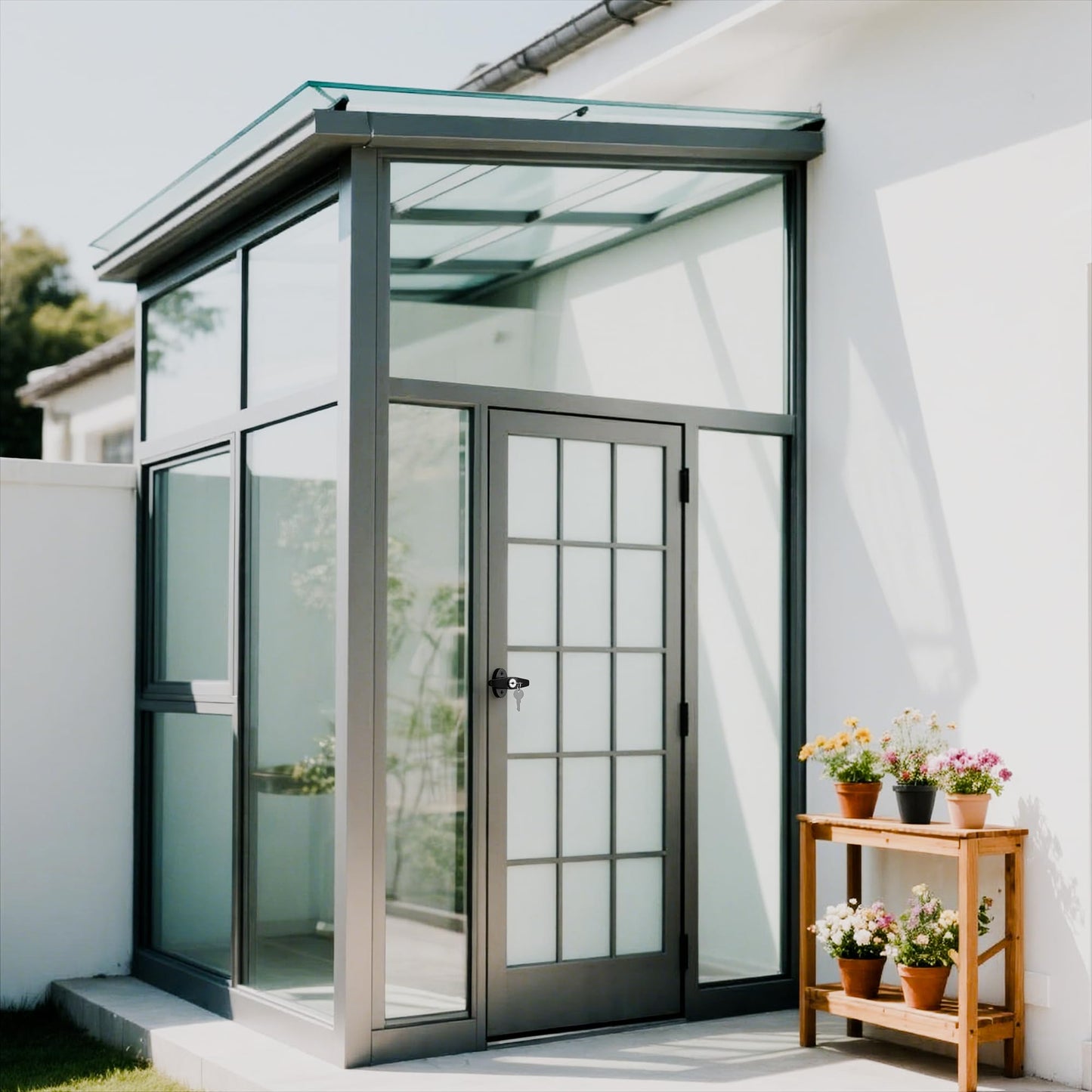 KABMOZ Shed Door Latch,2 Keys,Shed Door T Handle Lock,5-1/2" Steam,Storage Barn Shed Door Hardware Lock Set for Playhouses, Chicken Coops,Camper,Black