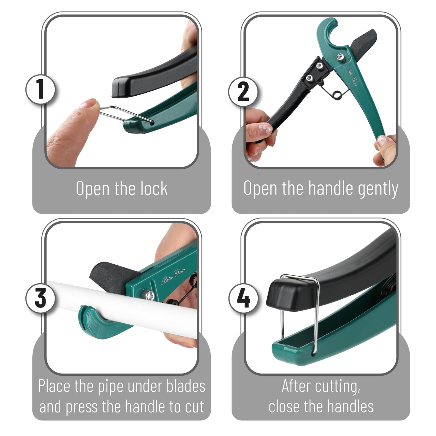 Bates PEX Pipe Cutter & Tube Cutter Set, Cuts 1/8"-1-1/4", Includes PTFE Tape, Rubber Hose & Plastic Pipe Cutting Tools for Plumbing