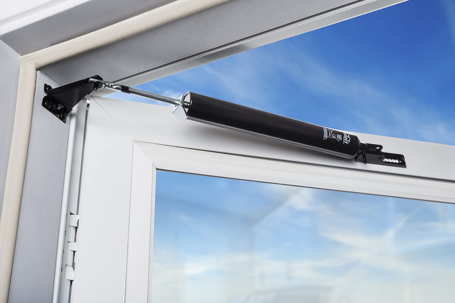 Wright Products Pneumatic Storm Door Closer – Adjustable, Smooth-Closing with Hold-Open Washer (Transitional, Black)