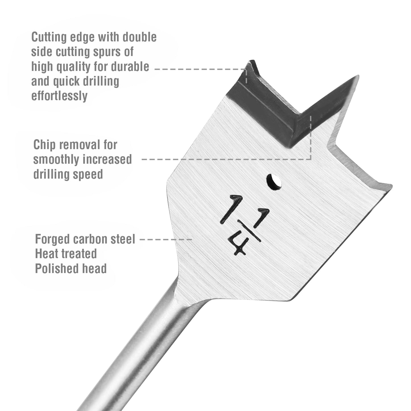 WORKPRO 13-Piece Spade Drill Bit Set in SAE, Paddle Flat Bits for Woodworking, Nylon Storage Pouch Included