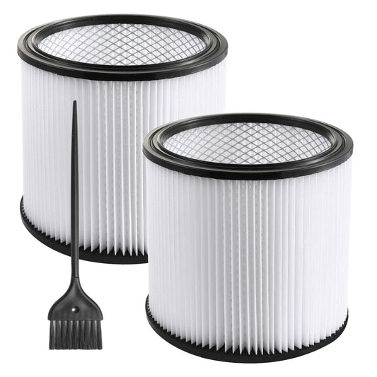 Gazeer 2-Pack Replacement Cartridge Filter for Shop-Vac 90304/90350/90333, Fits Most 5+ Gallon Wet/Dry Vacuum Cleaners
