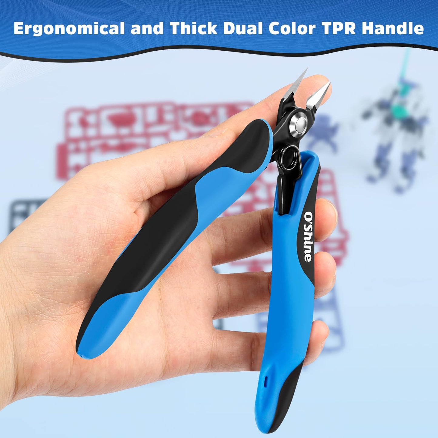 O’Shine Double-Edged Sprue Cutter for Beginners – Sharp Nippers for Plastic Models, Gunpla Gundam Kits with Protective Sheath