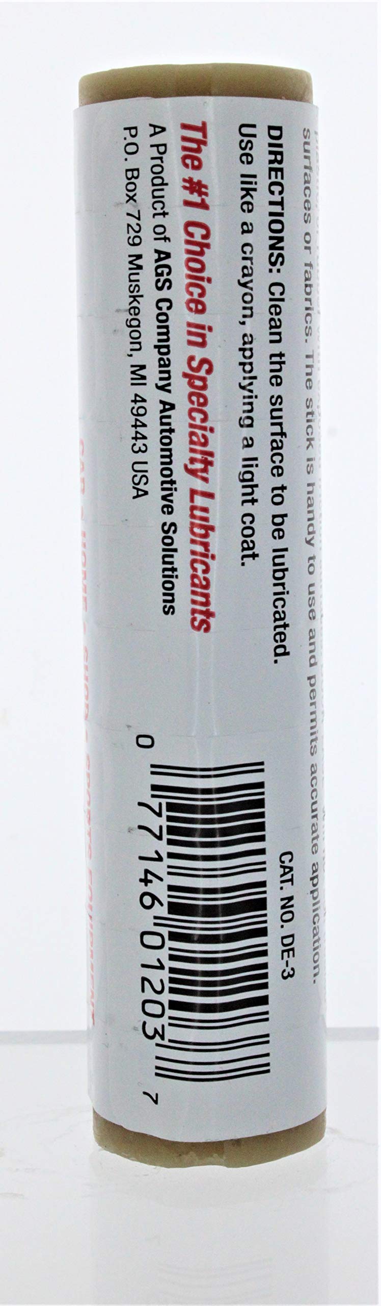 AGS Door-Ease Lubricant Stick 1.68oz – No-Mess, Weatherproof, Wear-Resistant, Multi-Purpose Automotive & Home Use