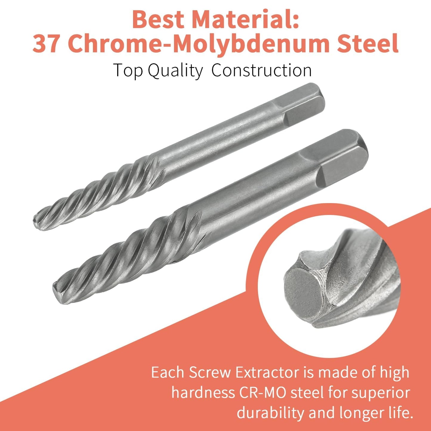 Screw Extractor Set with Left-Hand Drill Bits, 18-Piece Cr-Mo & HSS Cobalt Easy Out Tool for Stripped, Broken Bolts & Screws