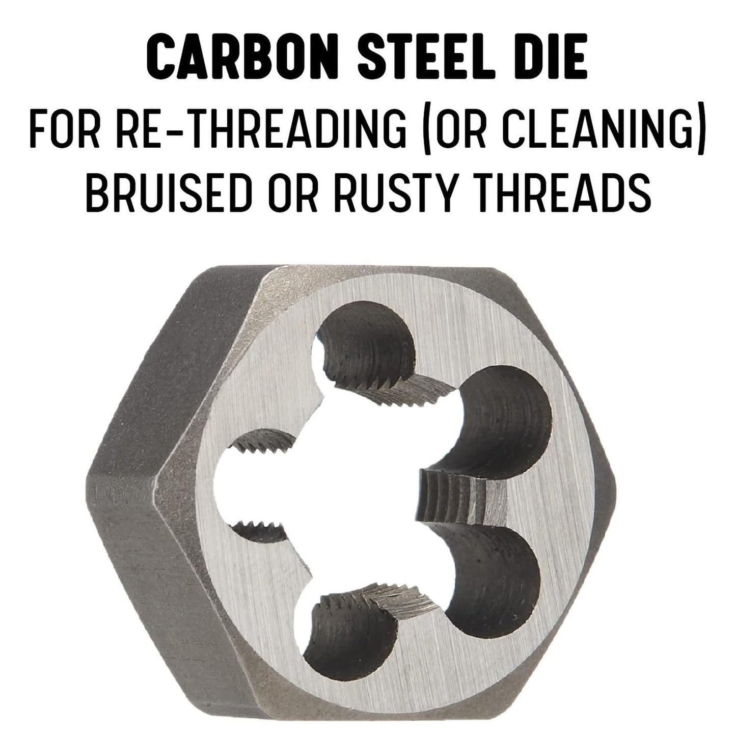 Drill America 1/2"-14 Carbon Steel Hex NPT Pipe Rethreading Die, DWT Series