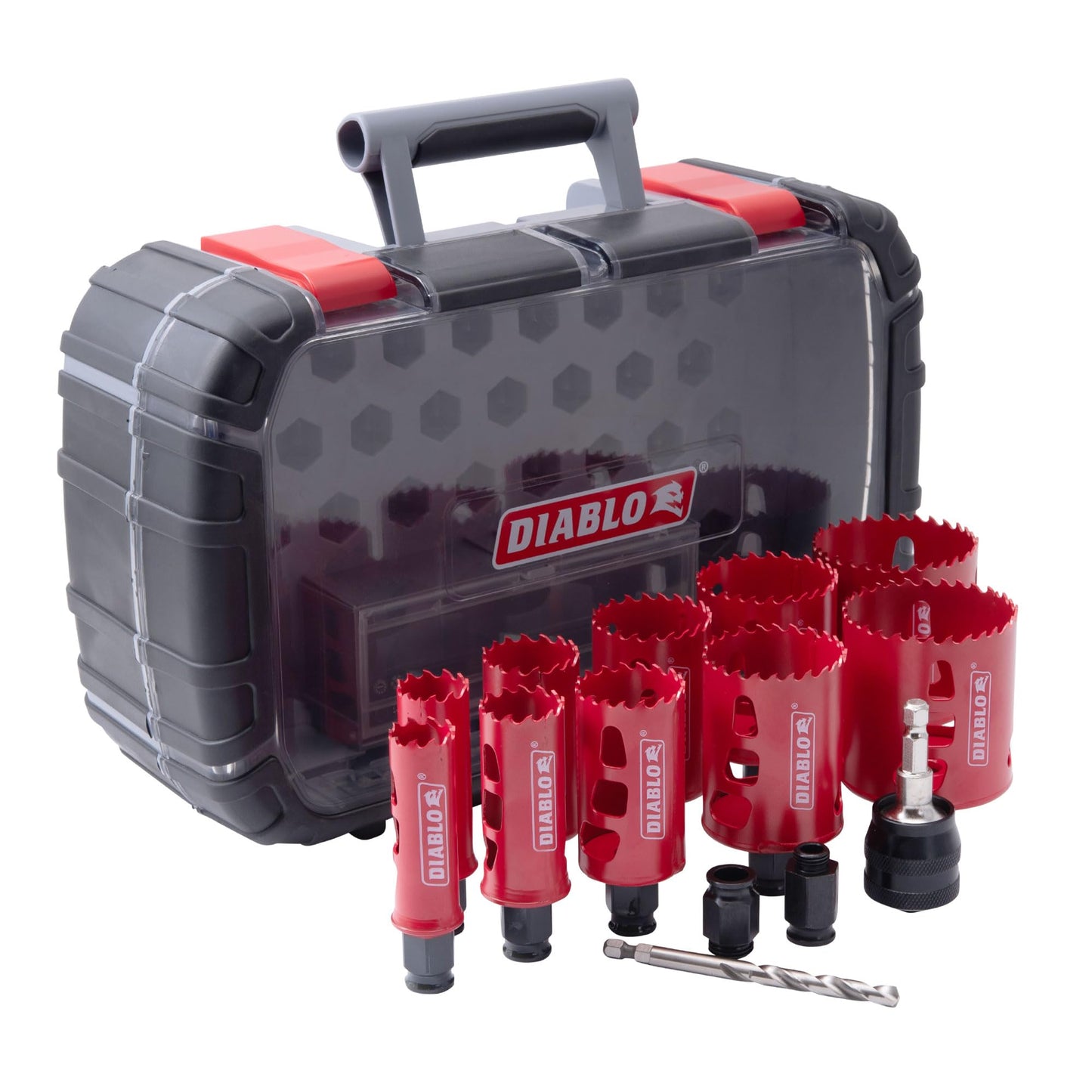 Diablo Bi-Metal Hole Saw Set, 10 Cups with Snap-Lock Plus Mandrel, Pilot Bit & Adaptor Nuts, General Purpose DHS14SGP