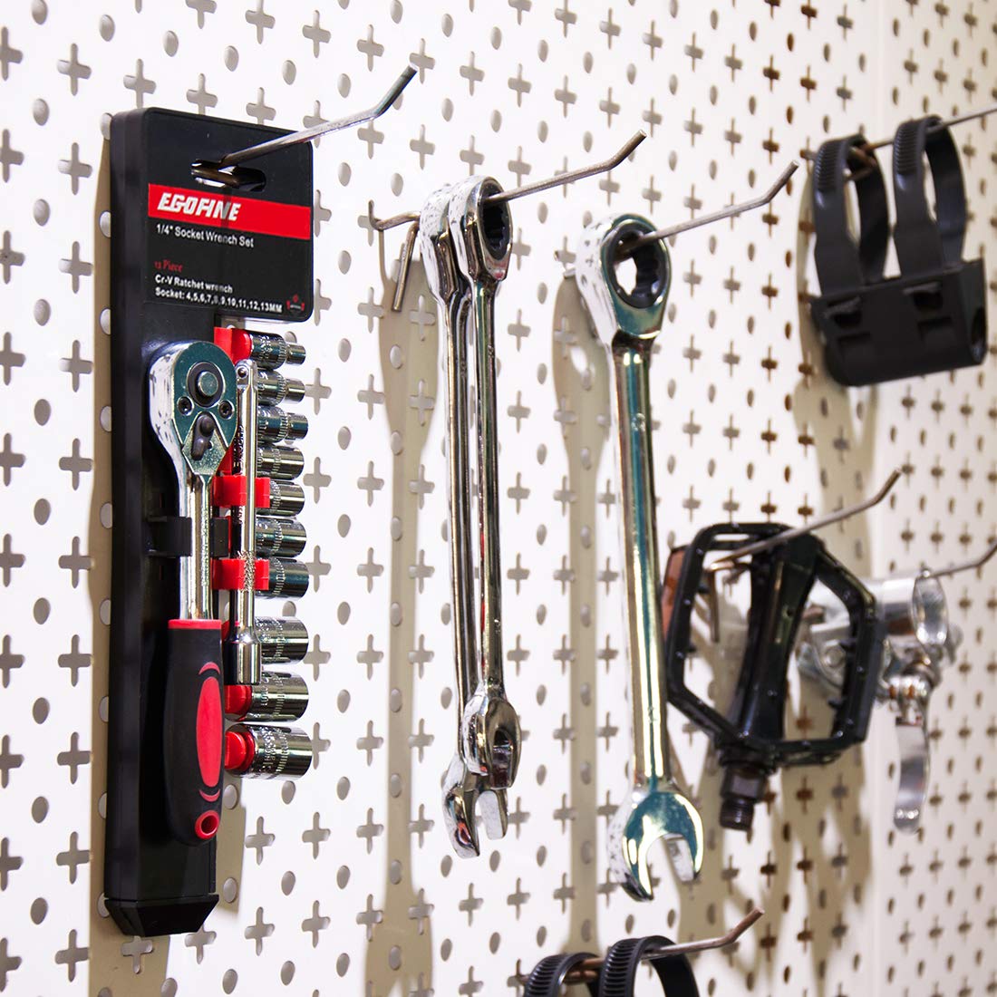 Egofine 12pcs 1/4" Mini Ratchet Socket Set, 10 Sockets 4-13mm, Quick-Release Ratchet Handle & Extension Bar
