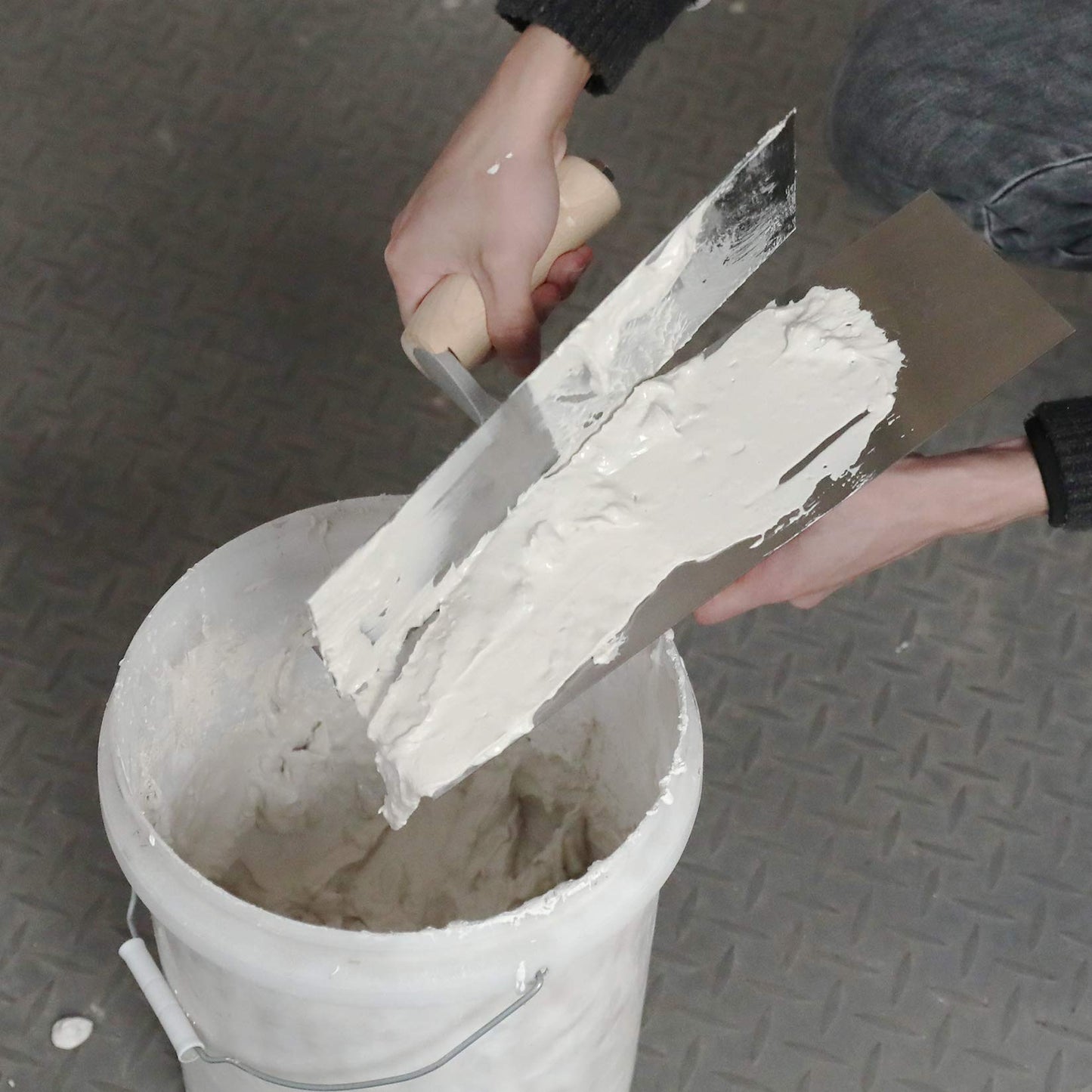 Goldblatt 3-Piece Drywall Trowel Set, Carbon Steel Plastering & Finishing Trowels 14", 12", 8" with Wood Handles for Sheetrock