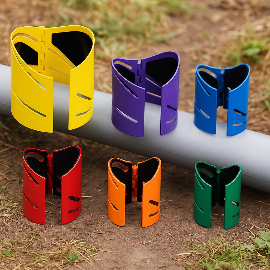 Drkerr 6-Piece Magnetic Metal Pipe Cutting Guide Kit, 1-1/2" to 4-1/2", 45°/90°/22.5° & Saddle Cuts, Steel Pipe Marking Tool