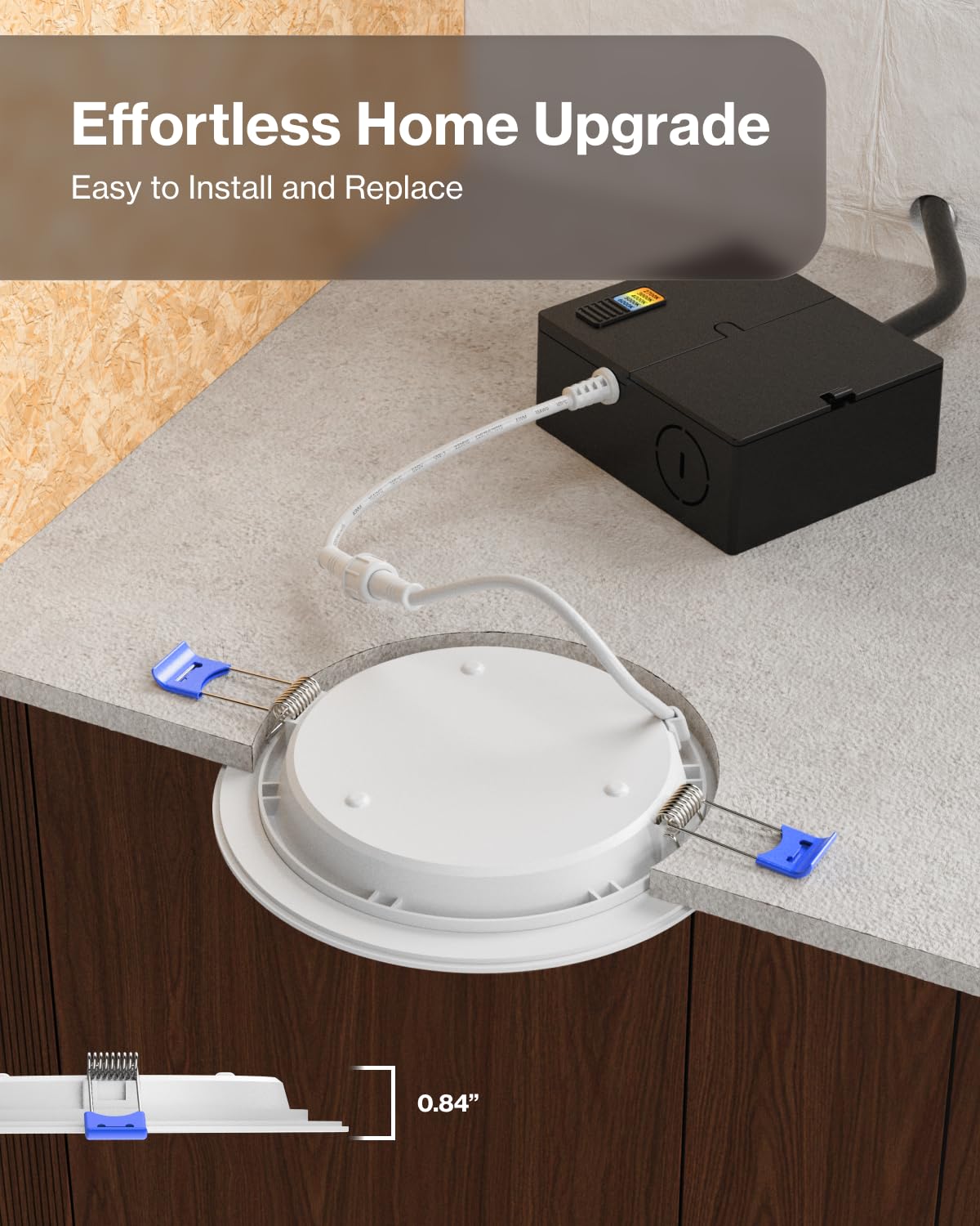 Sunco 24-Pack 6" LED Recessed Canless Ceiling Lights, 14W (100W Eq), Dimmable, Selectable CCT 2700K-6000K, Slim Wafer Thin, ETL