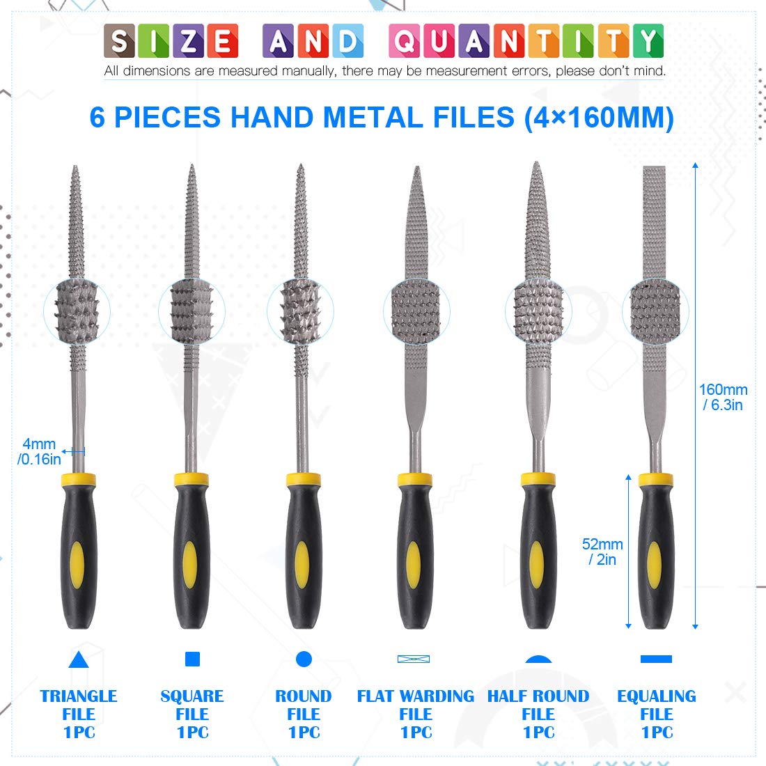 GLARKS 12pcs Mini Assorted Wood Rasp Set Include Brush and Storage Box with 4pcs Sandpaper for Fixing Jewelers Diamond Wood Carving Craft