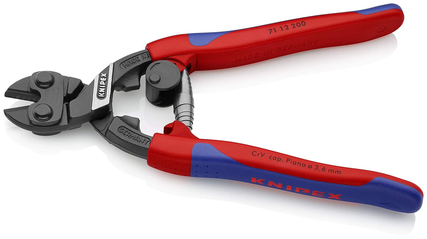 KNIPEX - 7112200 Tools 71 12 200, Comfort Grip High Leverage Cobolt Cutters with Opening Lock and Spring
