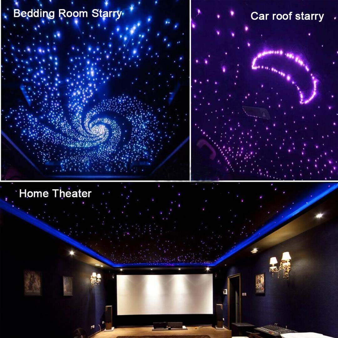 AZIMOM 16W Sound-Activated Fiber Optic Starlight Kit, 300pcs 6.5ft, Music Mode, Remote & APP Control for Car & Home Ceiling Decor
