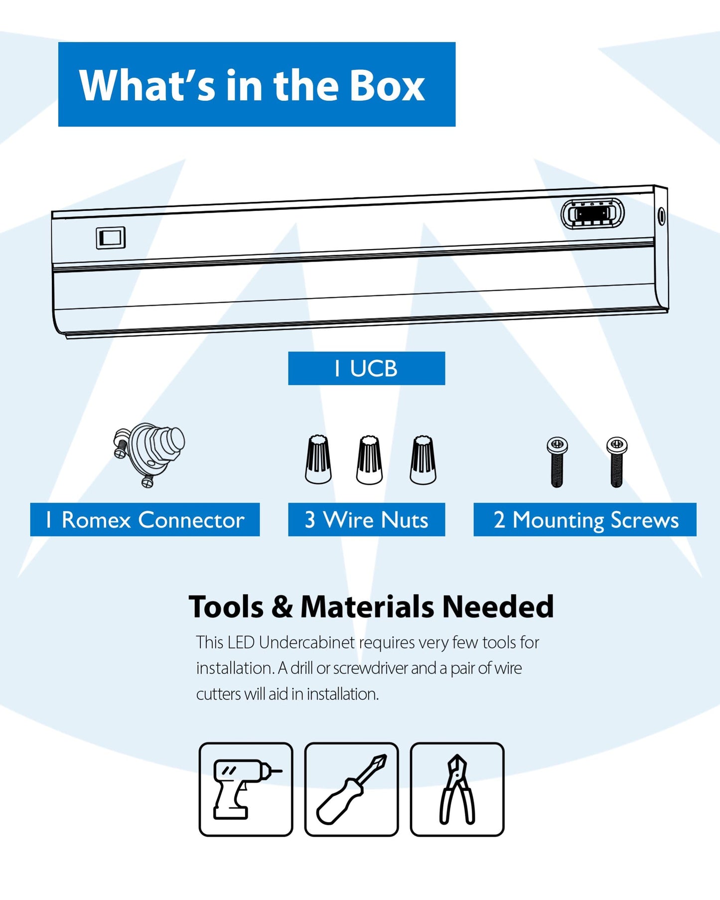 NICOR 24” LED Under Cabinet Light - Hardwired, Dimmable, 9W, 612-648 Lumens, CCT 2700K-5000K, UCB Series Kitchen Lighting