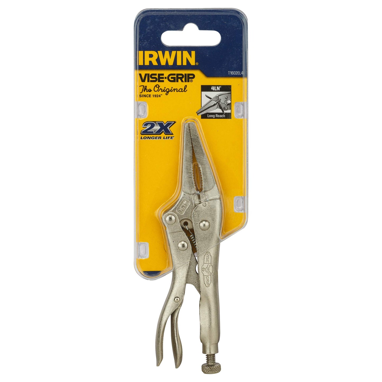 IRWIN VISE-GRIP Original Locking Pliers, Long Nose, 4-Inch (1602L3), 100mm