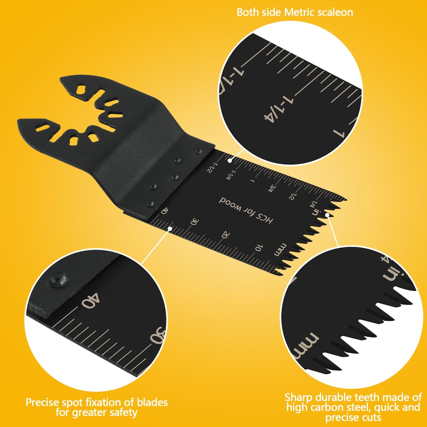 CaRoller 96-Pack Oscillating Multi-Tool Blades Kit for Wood, Metal & Plastic, Quick Release Compatible with Dewalt, Rockwell, Ryobi