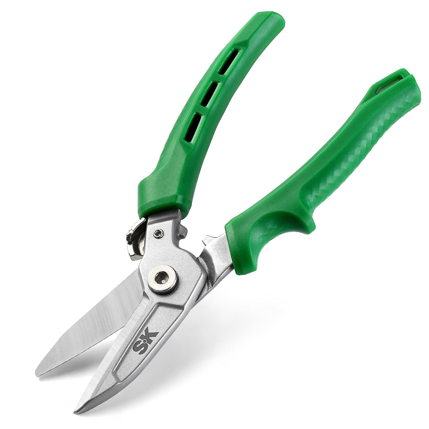 SK 8" Heavy Duty Scissors, All Purpose Shears, Drop Forged CR-V Blades with Safety Lock, Comfortable Grips