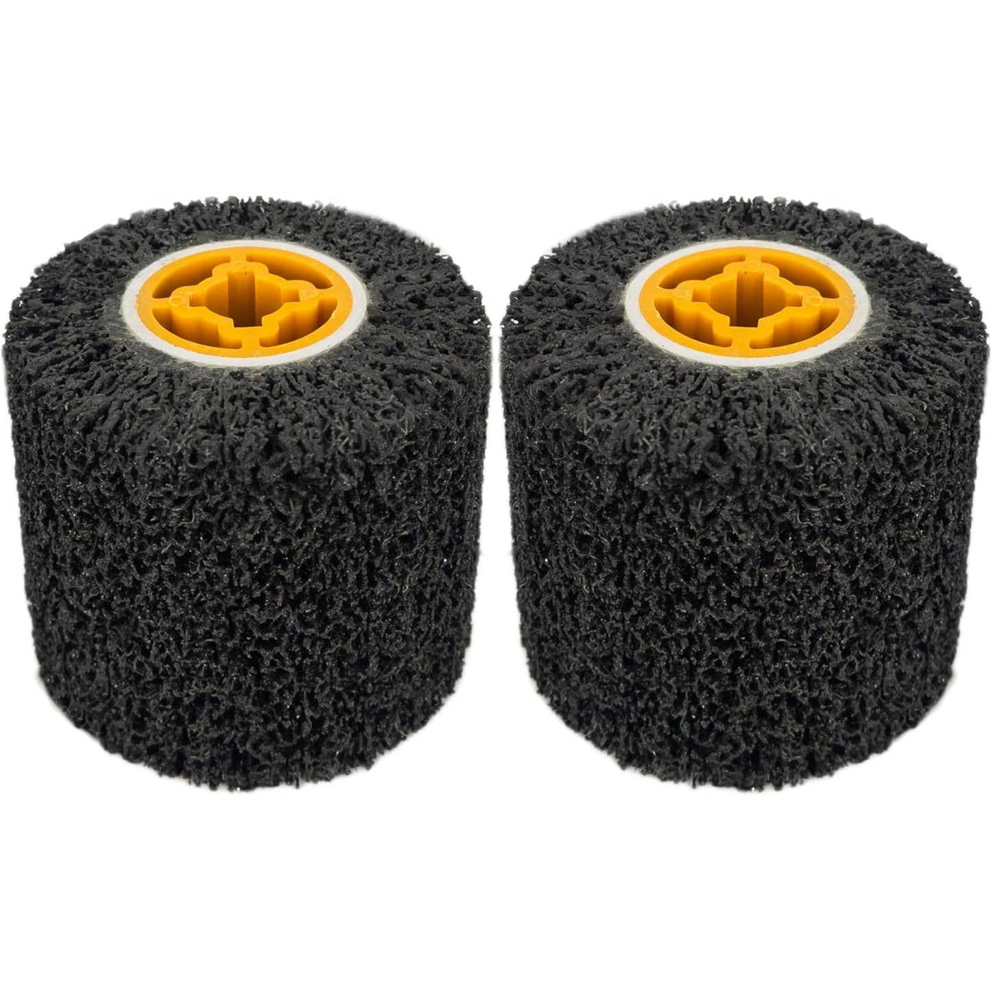 JONAS C 2 Pcs Burnishing Wheel 40 Grit Stripping Drum, 4.5" x 4" Abrasive Drawing Wheel Drum, Surface Conditioning Tool Drum for Metal, Wood, Plastic