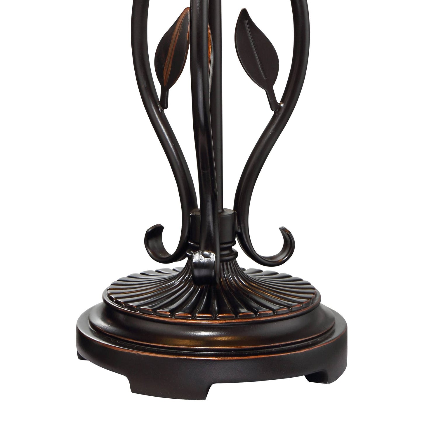 Franklin Iron Works Feuille Farmhouse Table Lamps Set of 2, 23.75" Rustic Leaf & Vine Accent Lamps with Pull Chain, Mica Shade for Bedroom Living Room