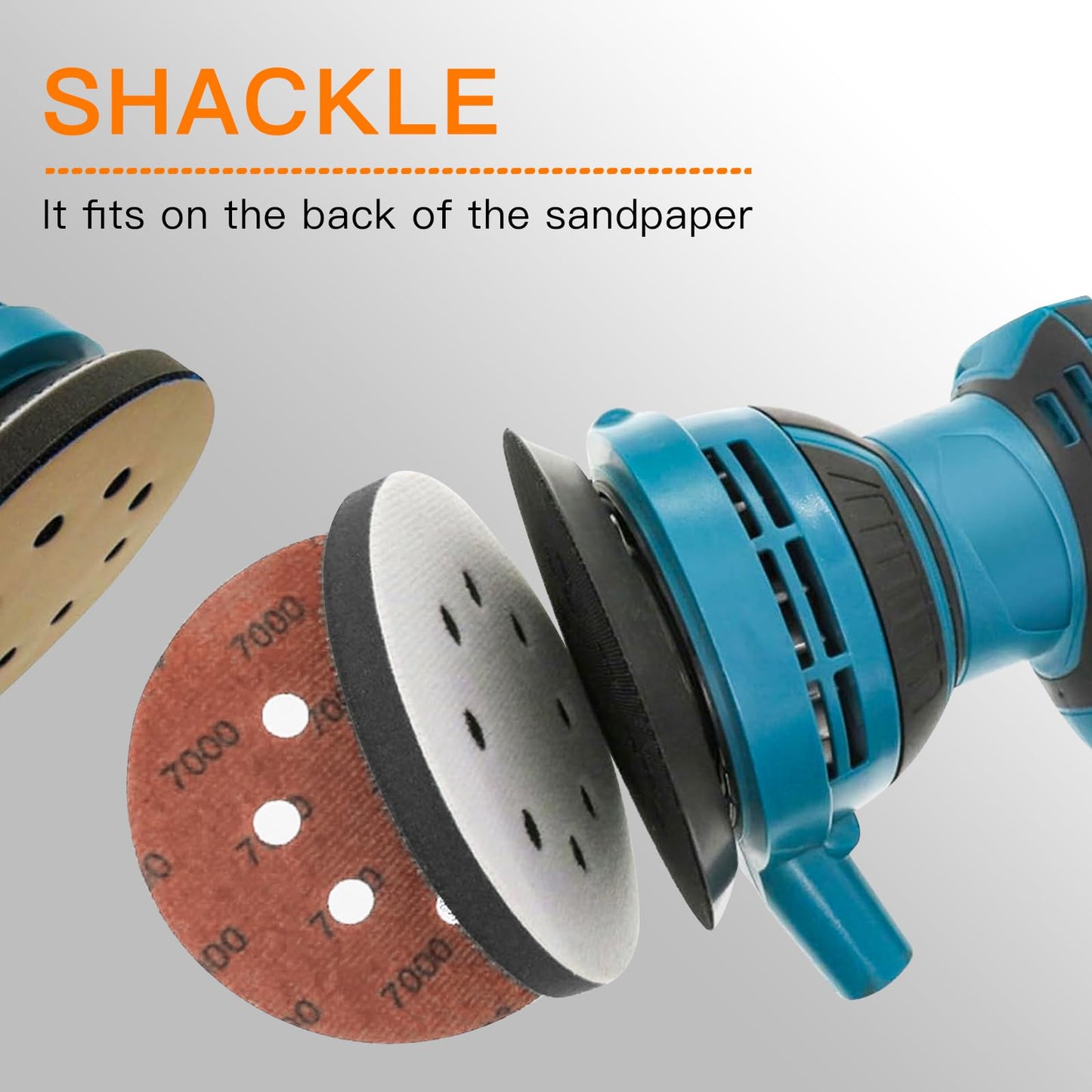 TPSUIPA 6-Pack 5" 8-Hole Interface Pads, Orbital Sander Foam Cushion Pads, Hook & Loop Soft Sponge Backing Pads for Sanding & Buffing