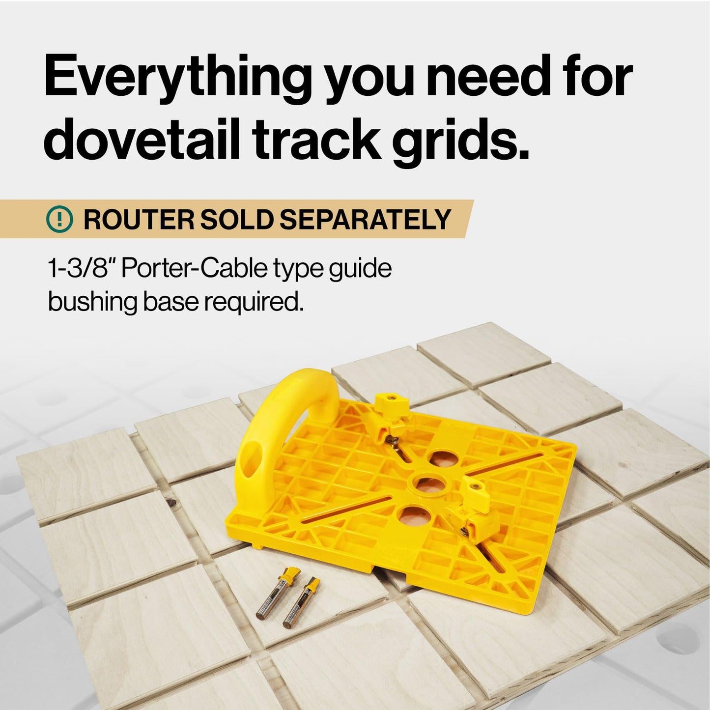 MICROJIG MatchFit Grid Router Guide Kit, Woodworking Precision Tools for Dovetail Track, Easy Setup, Self-Indexing Design, for 1/4" Shank Routing Bits