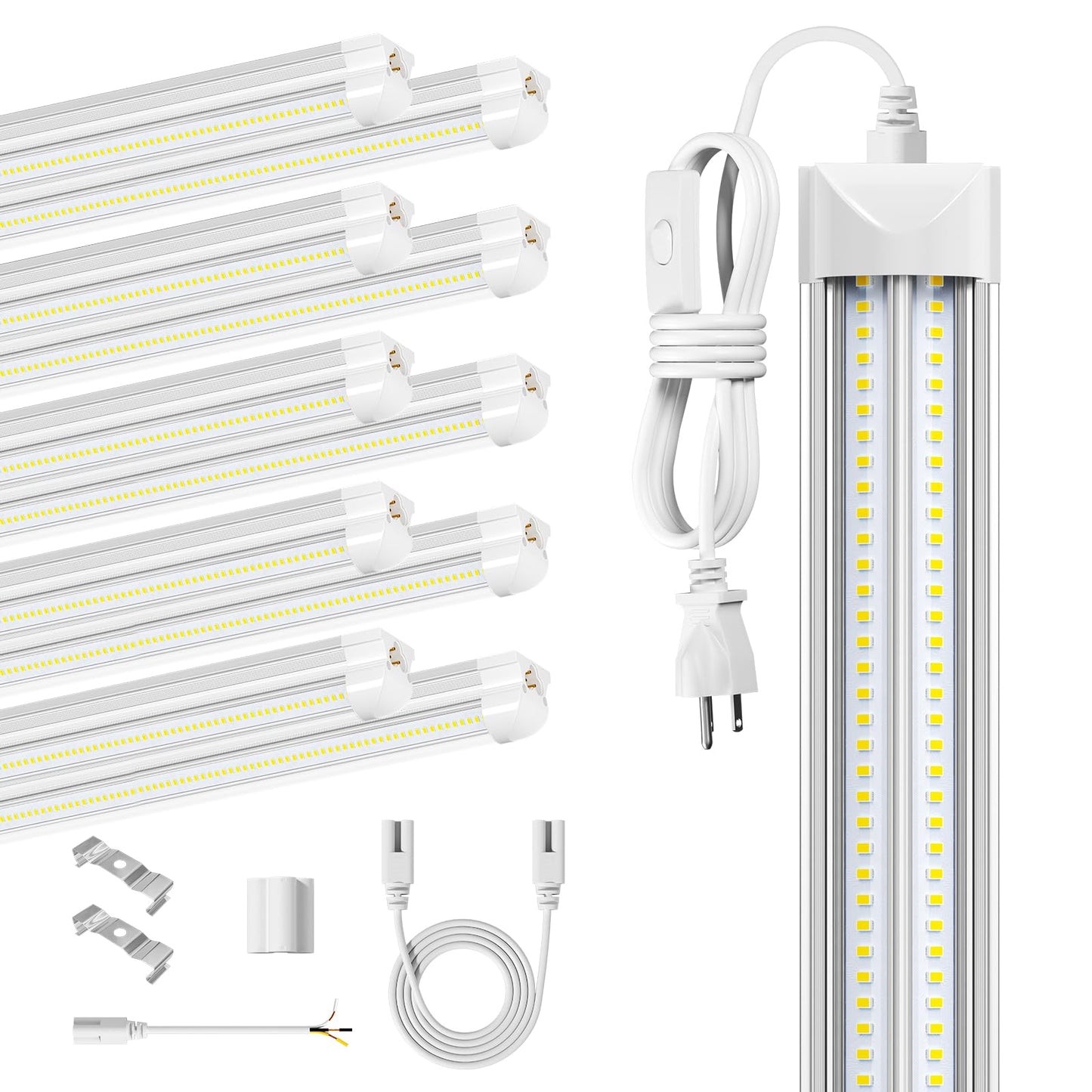 ELEKICO 8FT LED Shop Light, 100W 19500LM, Super Bright 5000K, Linkable Garage & Workshop Ceiling Light