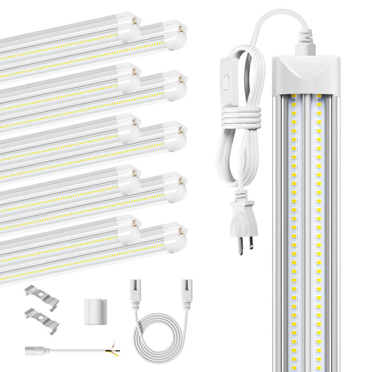ELEKICO 8FT LED Shop Light, 100W 19500LM, Super Bright 5000K, Linkable Garage & Workshop Ceiling Light