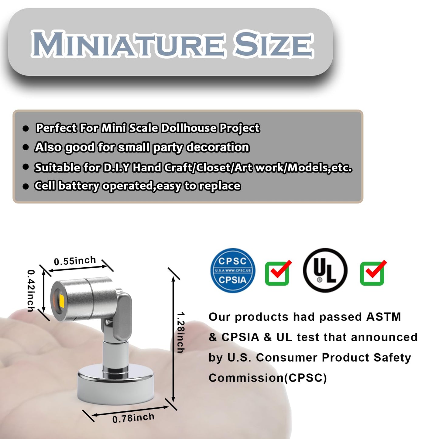 Suzeyar Mini LED Spot Lights with Magnet Base – Battery Operated, Wireless, Multicolor Changing for Art, Jewelry, DIY Crafts