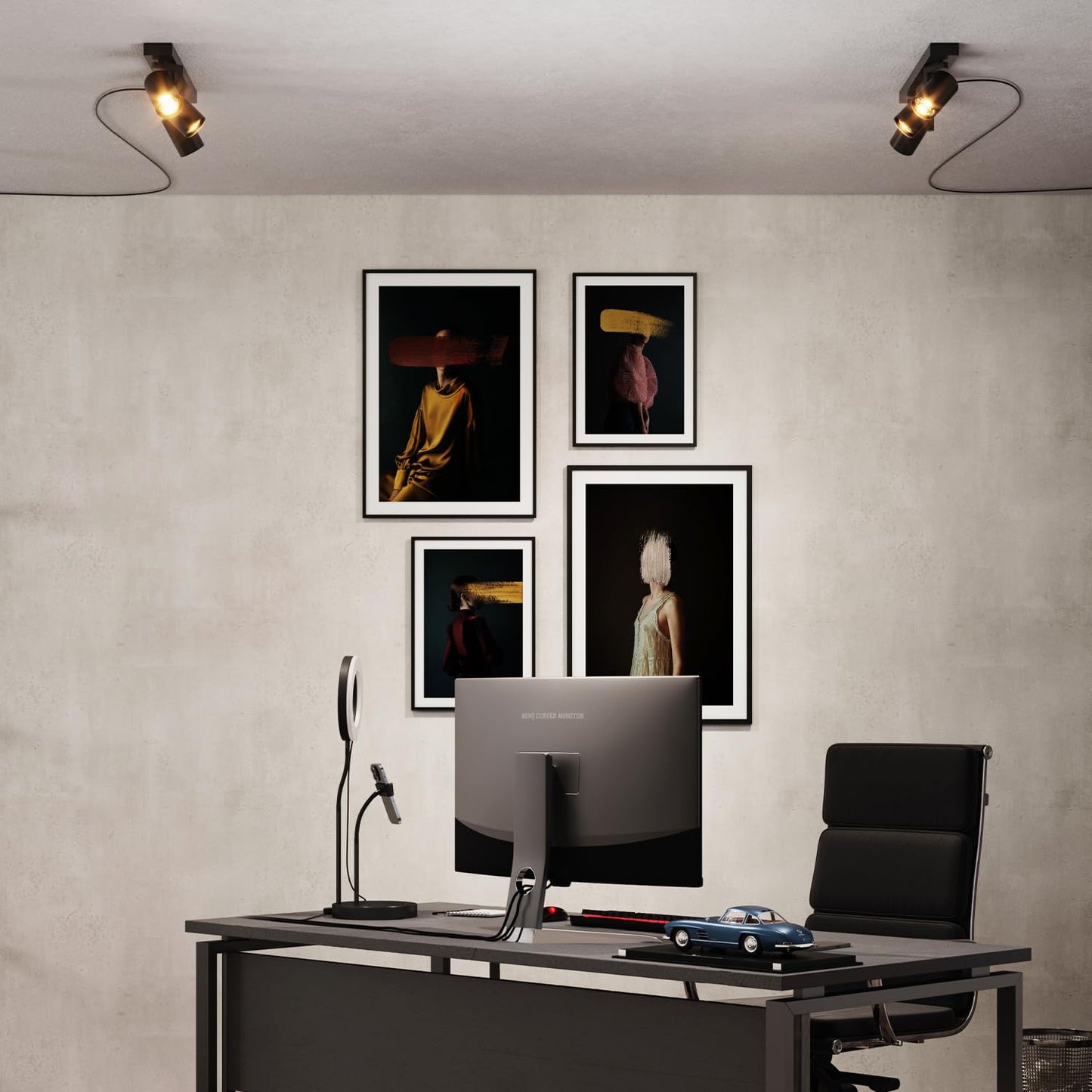 GLOBE Electric 17" 3-Light Plug-in Track Lighting, Matte Black, Pivoting Heads, 15ft Cord, In-Line Switch, Ceiling Light