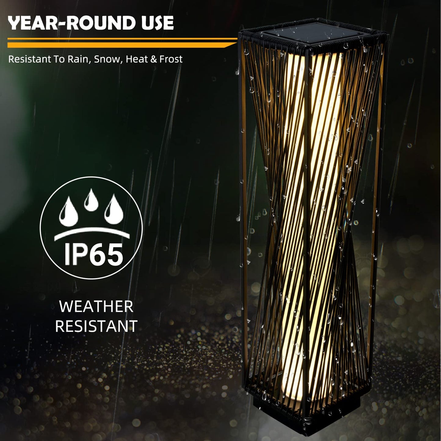 Solar Yard Outdoor Solar Floor Lamp Resin Wicker Solar Light Outdoor Waterproof for Yard, Garden, Pathway, Deck, Dazzle Dance