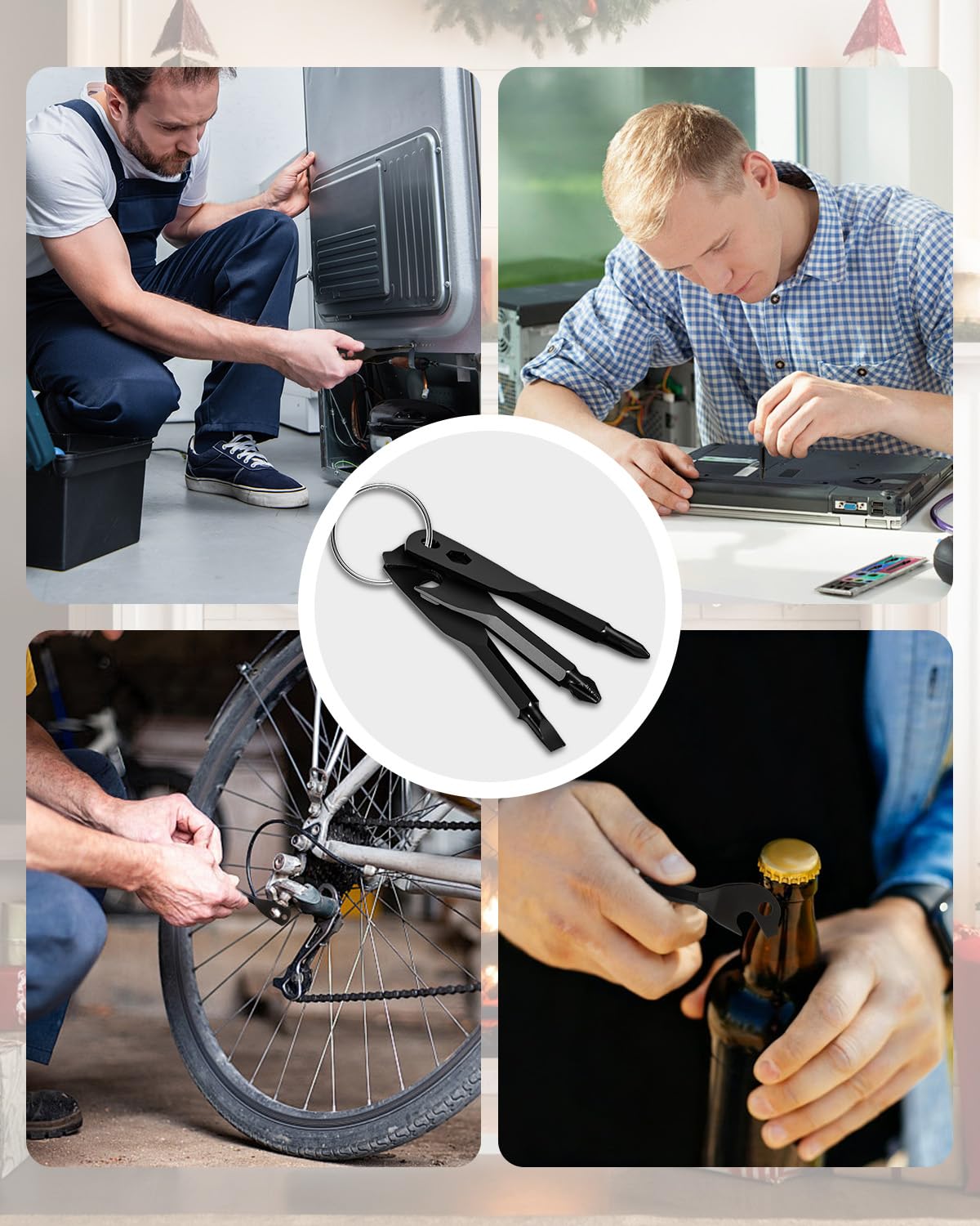 Valentine’s Day Gift for Him – 6-in-1 Keychain Screwdriver Bit Tool with Phillips, Slotted & Hex Wrench, Gift for Husband Boyfriend Dad