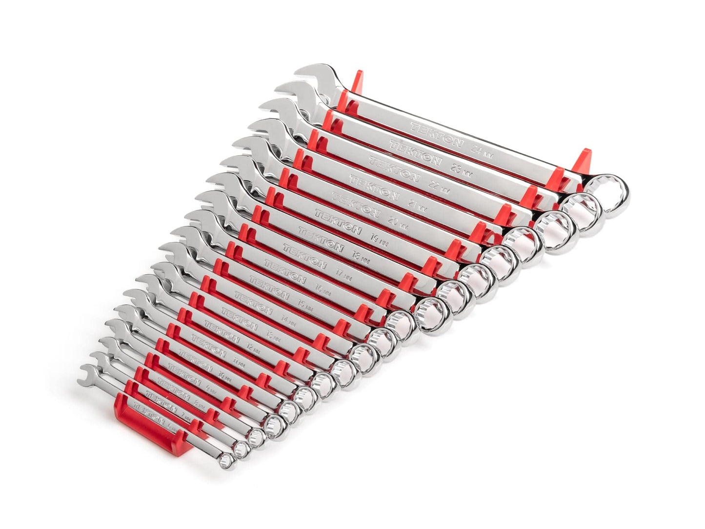 TEKTON Combination Wrench Set with Rack, 19-Piece (6-24 mm) | WCB91202