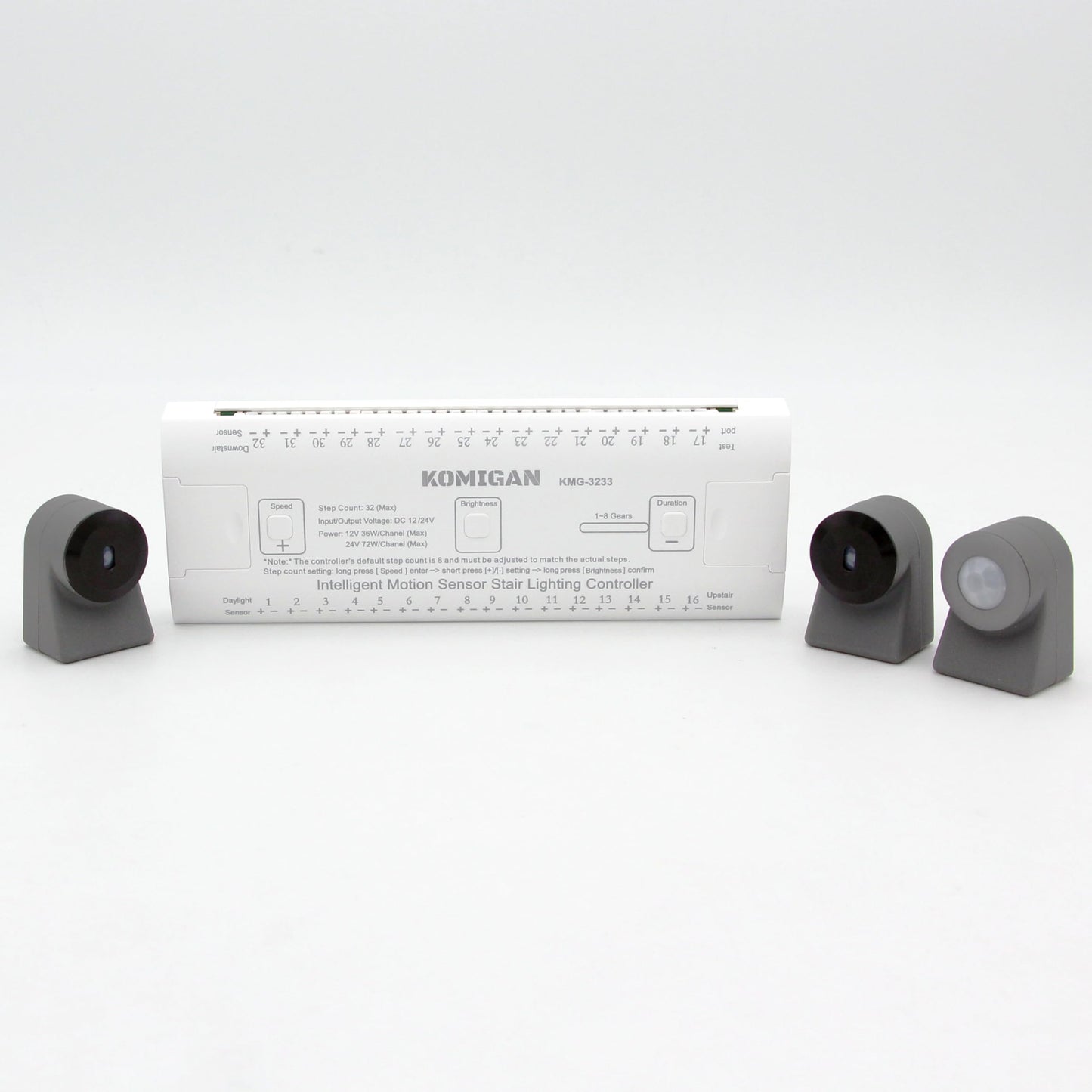 KOMIGAN KMG-3233 Motion-Activated Cascading Effect Controller, Support up to 32 Steps for Indoor LED Stair Lights