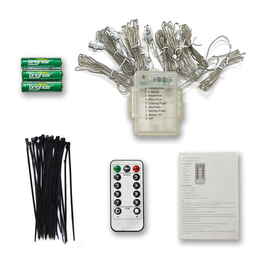 BenefitUSA Patio Umbrella Lights, Warm White 104 LED, 8 Modes, Battery & Remote Controlled, Perfect for Outdoor Garden, Restaurant, Party