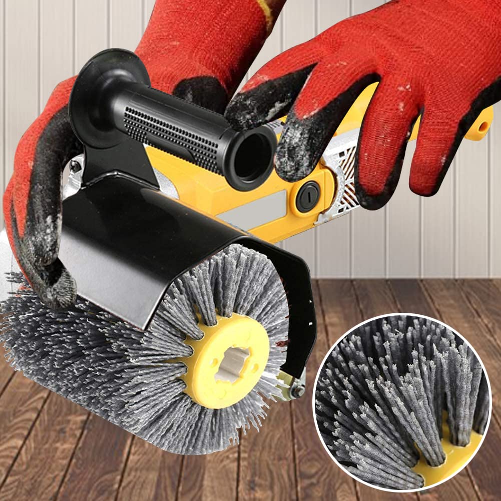 60 Grit Abrasive Nylon Drawing Wheel,4.7" x 4" Surface Conditioning Tool Drum,Burnishing Polishing Tool for Metal Polishing Paint, Rust, Oxidation