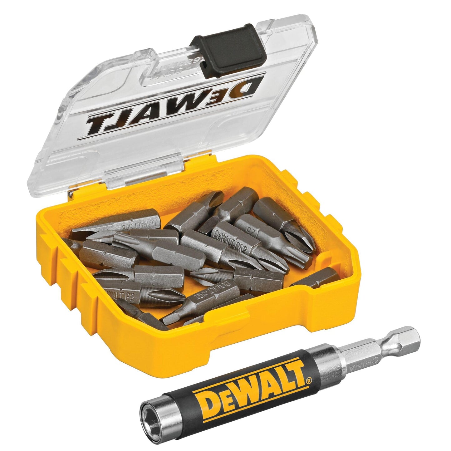 DEWALT 18 pc. Compact Magnetic Drive Guide Set, Yellow (DWAF2058CS)