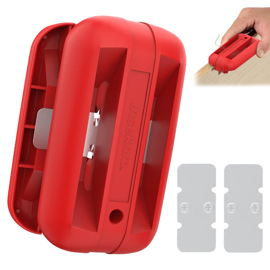 Inseknm Edge Banding Trimmer with Tungsten Carbide Blades, Manual Woodworking Edge Cutter for ABS, PVC, Veneer & Melamine – Red
