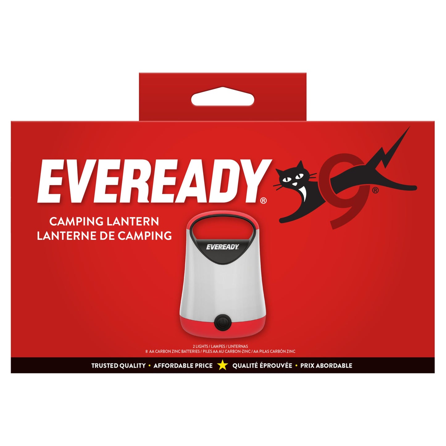 Eveready X-250 LED Camping Lantern 2-Pack – Super Bright, Water-Resistant, 100-Hour Runtime, Red & Black, Batteries Included