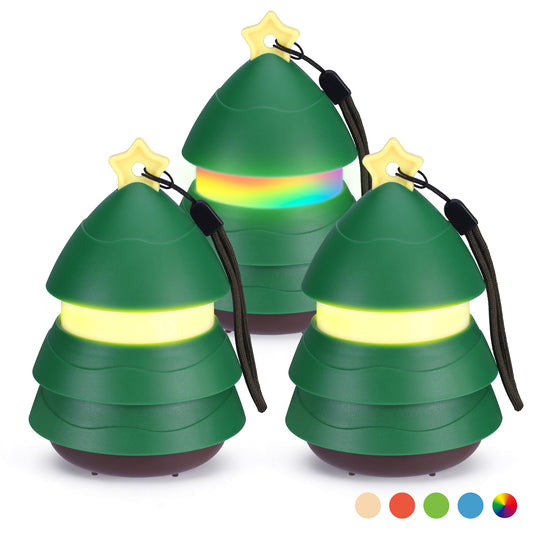 EverBrite Christmas Tree Lanterns 3-Pack, 5 Light Modes, Holiday Decoration, Indoor/Outdoor, Battery Operated, Stocking Stuffer Gift