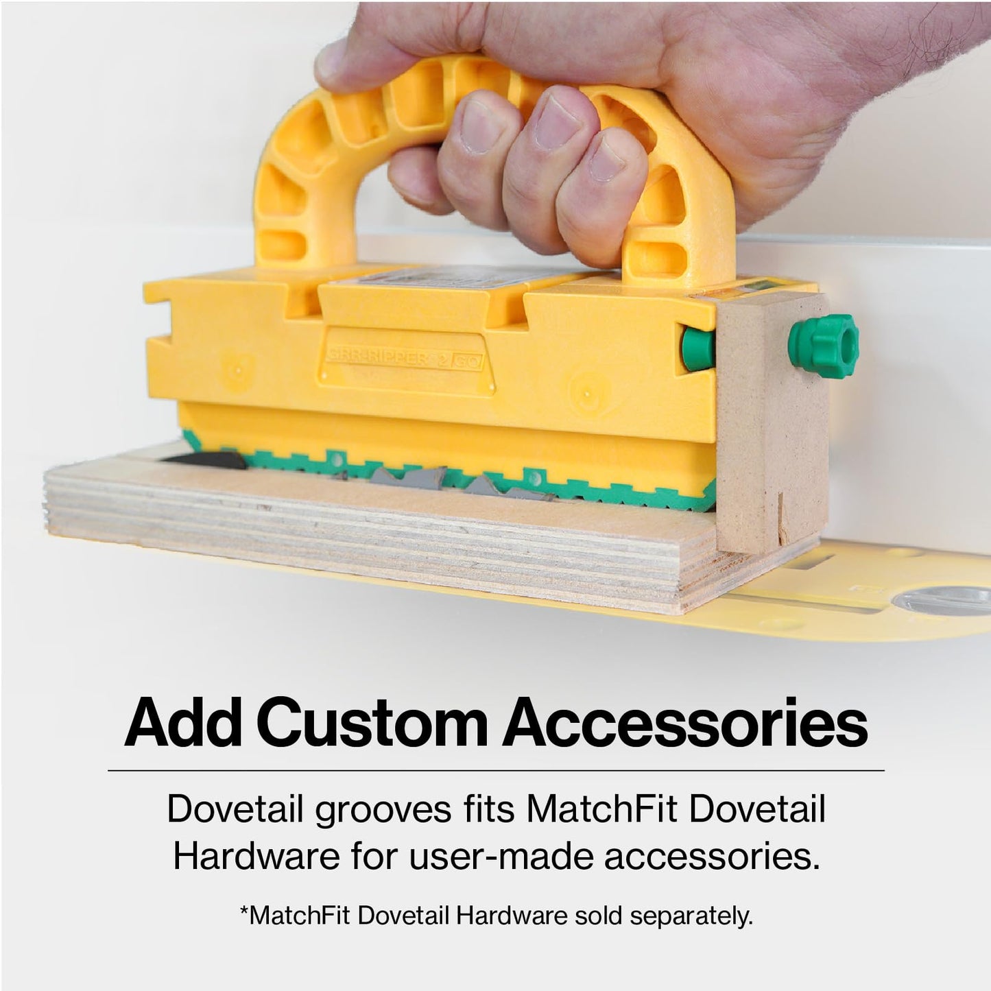 MICROJIG GRR-RIPPER 2GO Push Block for Routers, Jointers, Band and Table Saws, Woodworking Tool, Extreme Grip, GR2-GO, Yellow/Green