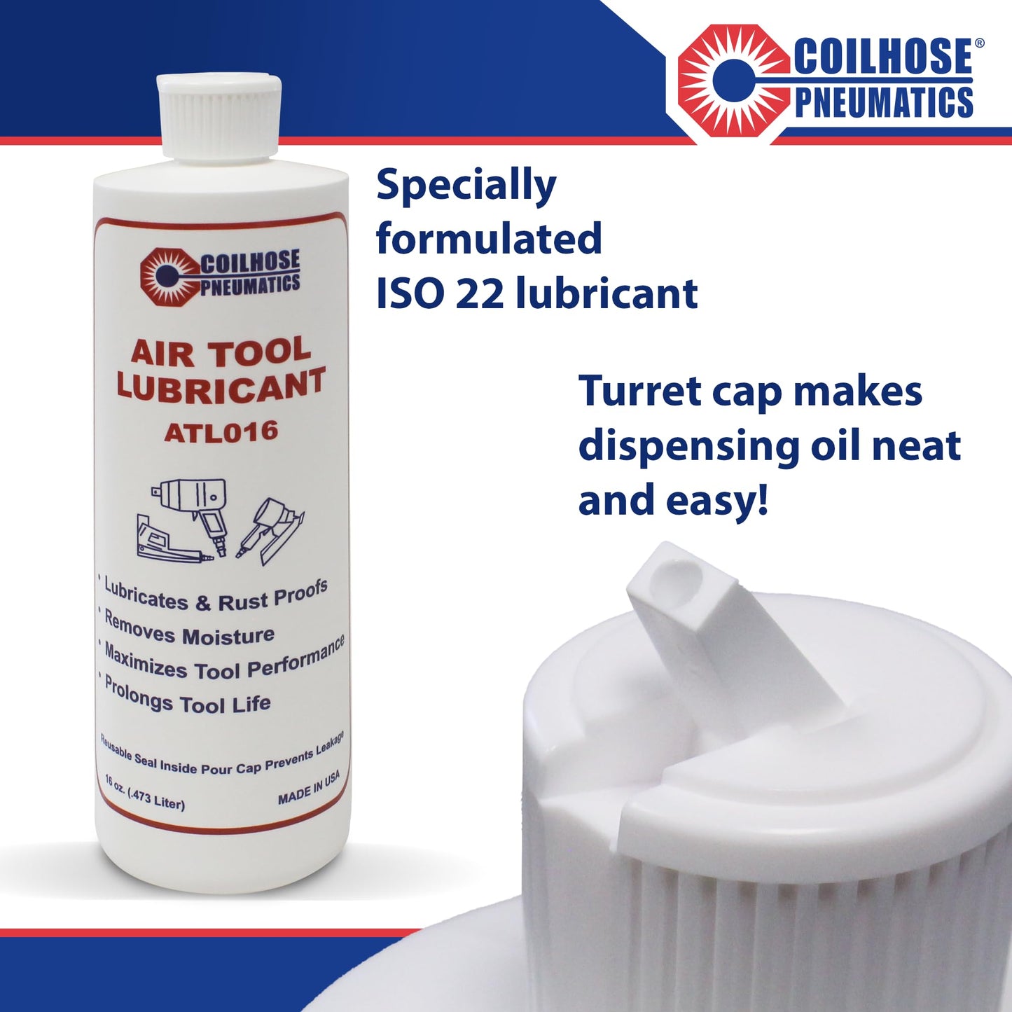 Coilhose Pneumatics ATL016 Air Tool Lubricant, 16-Ounce Bottle