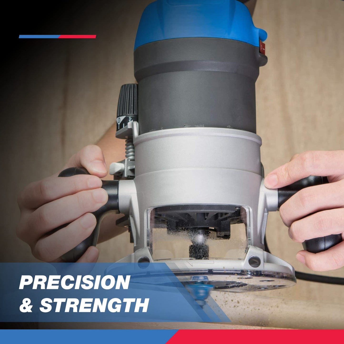 HILTEX 15-Piece Tungsten Carbide Router Bit Set, 1/4” Shank, Woodworking Chamfer Bits, Durable Blue Finish