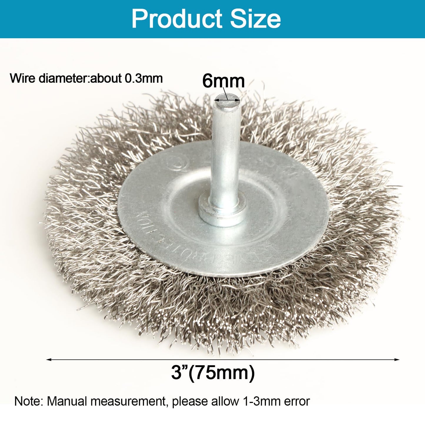 FPPO 4PCS 3 Inch Stainless Steel Wire Wheel Brushes Kit for Drill with 1/4-Inch Shank,Wire Wheels for Power-Operated Grinders