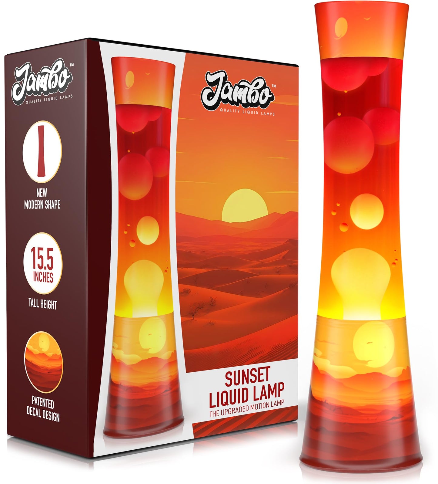 JAMBO 15.5" Upgraded Motion Sunset Lamp – Relaxing Nightlight, Home Decor for Bedroom, Living Room, Teens, Kids & Adults
