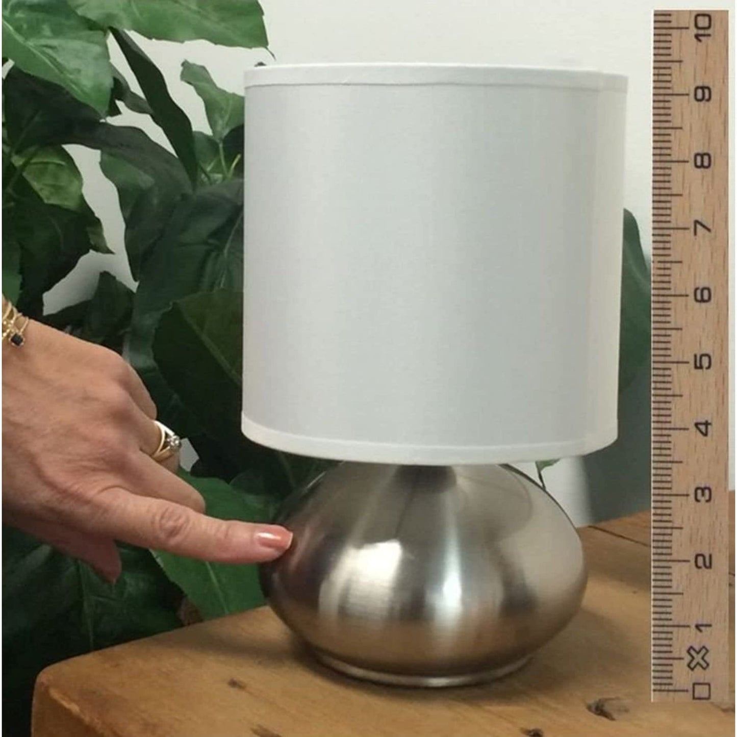 Catalina Lighting 21403-000 Transitional 2 Pack Matching Small Touch Table Lamp Set, 9.25", Brushed Nickel