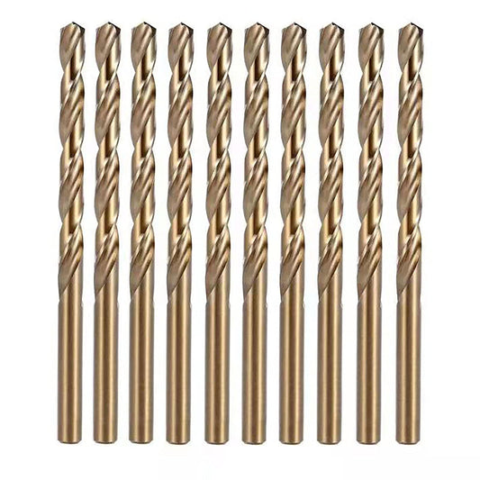 BECOLLO 5/32 Inch Cobalt Drill Bit Set, M35 Jobber Length Twist Drill Bits,Suitable for Drilling in Hard Metal, Stainless Steel, Cast Iron,10 Pieces