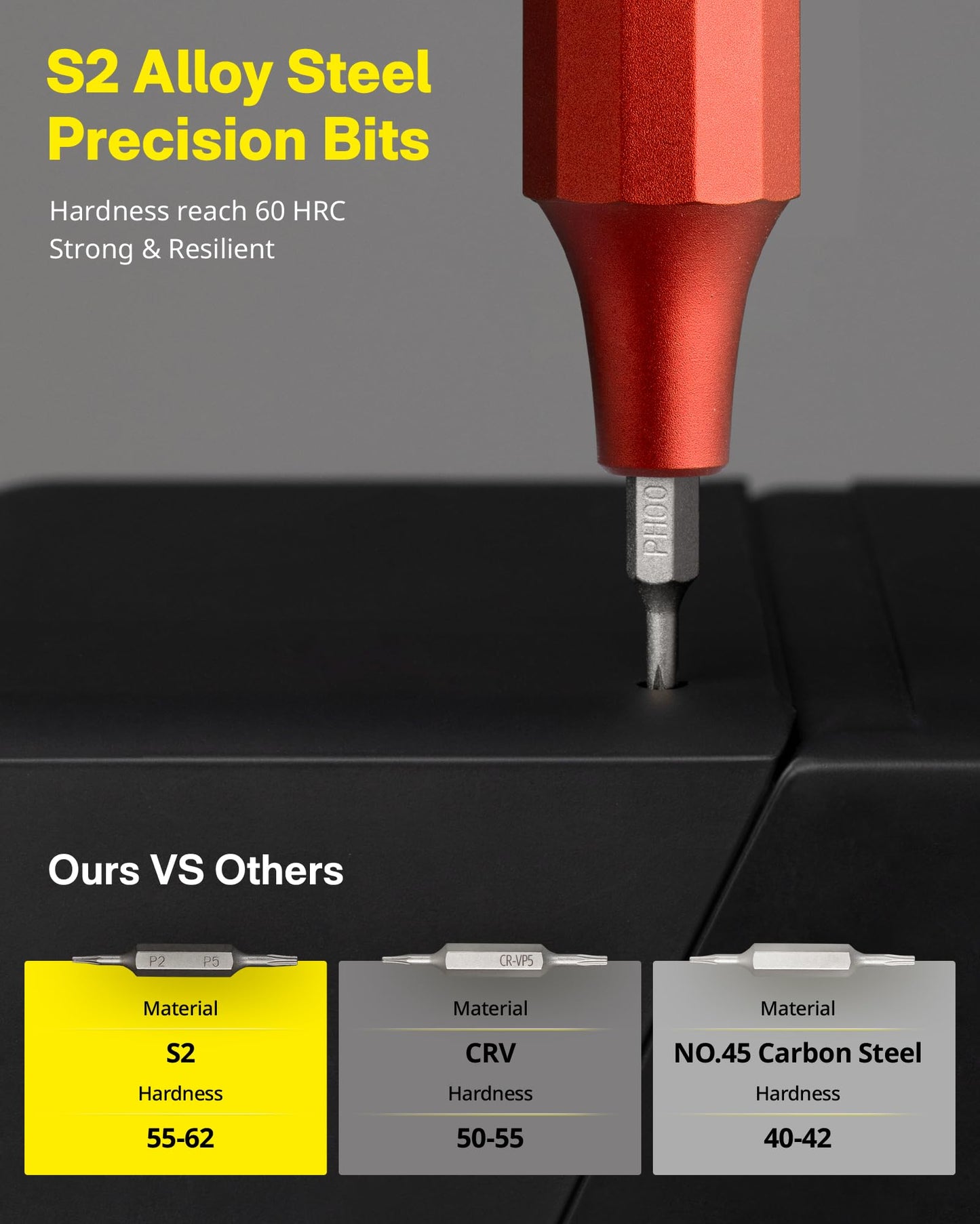 HOTO 24-in-1 Magnetic Precision Screwdriver Set, Mini EDC Pen for Electronics, Watches, Phones, Laptops, Cameras – Cinnabar Red