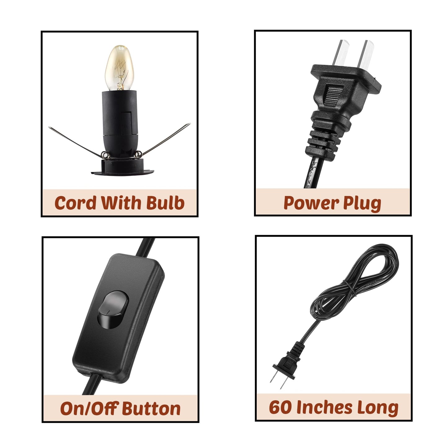 POHS 7 Inches,4-5 lbs, 100% Authentic Natural Himalayan Pink Salt Lamp, Hand Crafted Wooden Base, with on & Off Switch