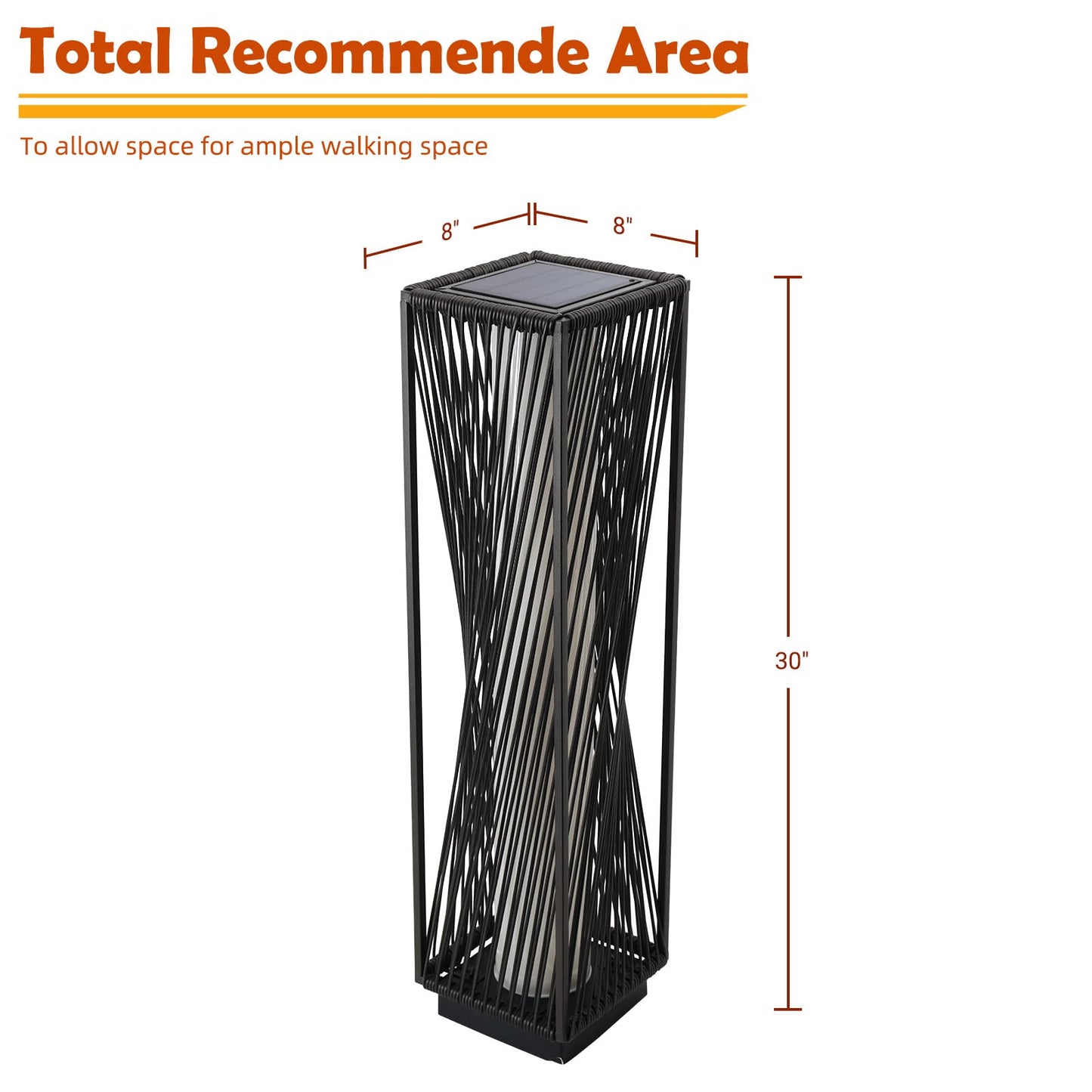 Solar Yard Outdoor Solar Floor Lamp Resin Wicker Solar Light Outdoor Waterproof for Yard, Garden, Pathway, Deck, Dazzle Dance