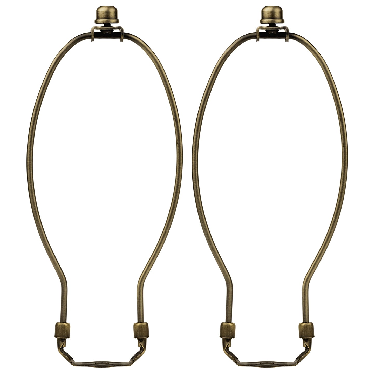 I Like That Lamp Harp Set 2-Pack, Antique Brass 9" with Saddle Holder, Finial & Converter for 10"-11" Table or Floor Lamps
